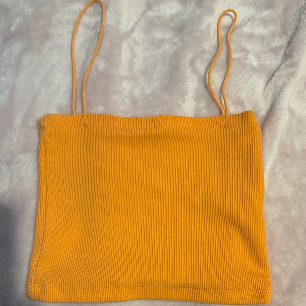 Zara Orange Ribbed Top